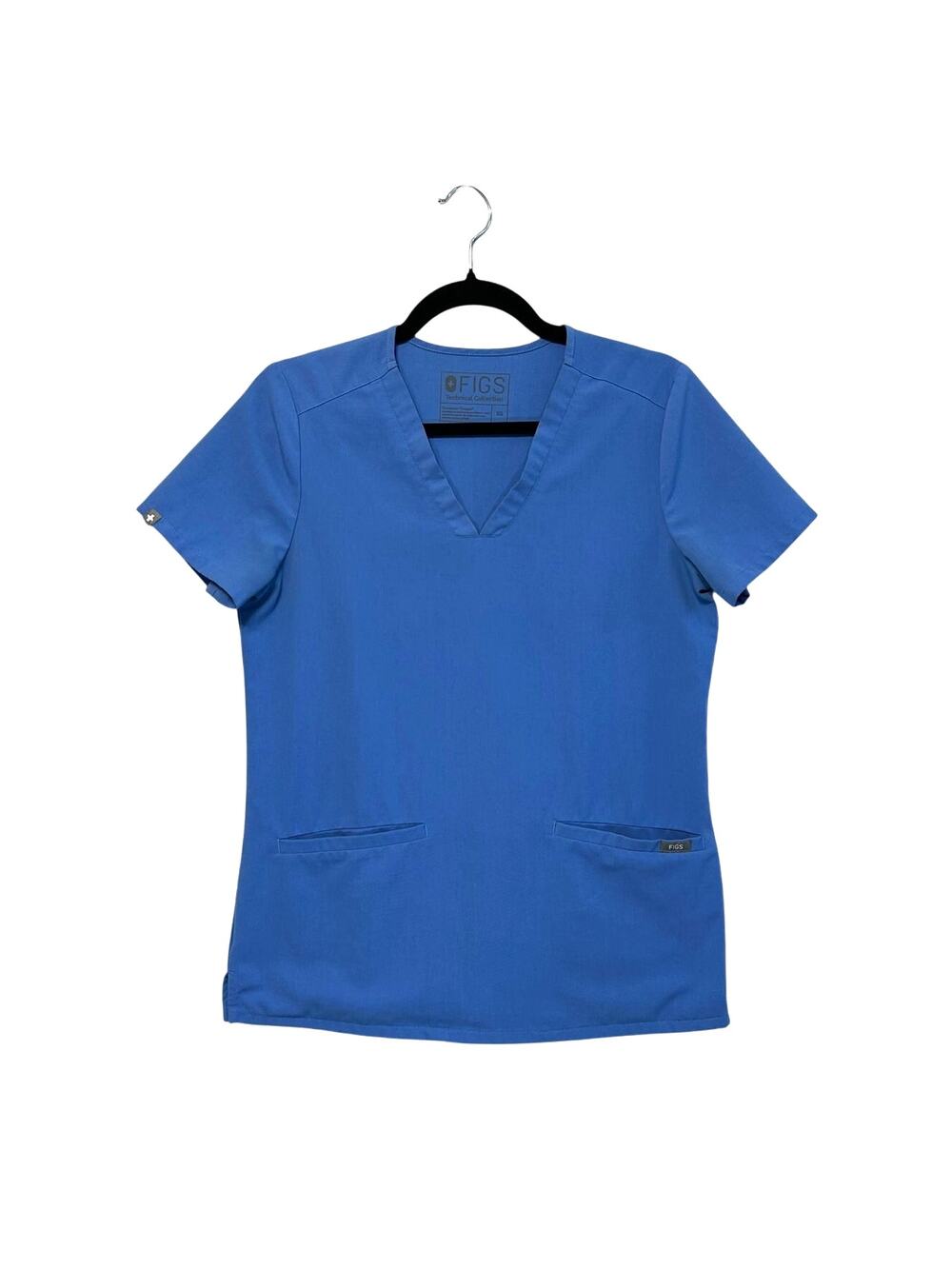 FIGS Casma Three-Pocket Scrub Top Women's Sz XS Ceil Blue Healthcare Medical